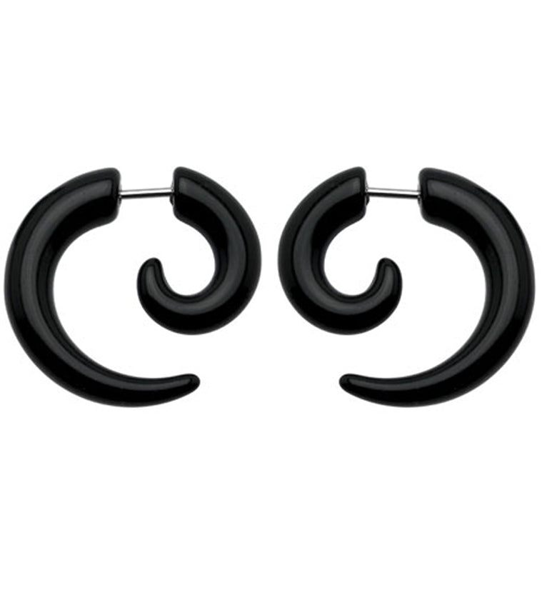Black Fake Ear Spirals