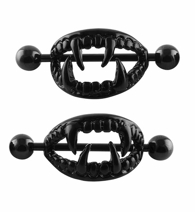 Black Fang Nipple Ring Shield
