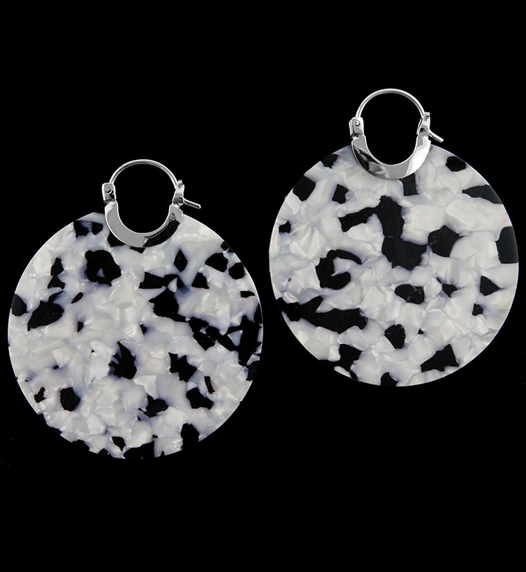 Circle Earrings Black And White Acrylic Earrings Paparazzi Zebra