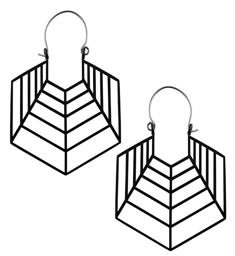 20G Black Oblique Hangers / Earrings