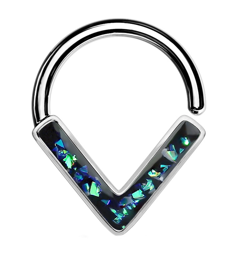 Black Glitz Mote Seamless Ring