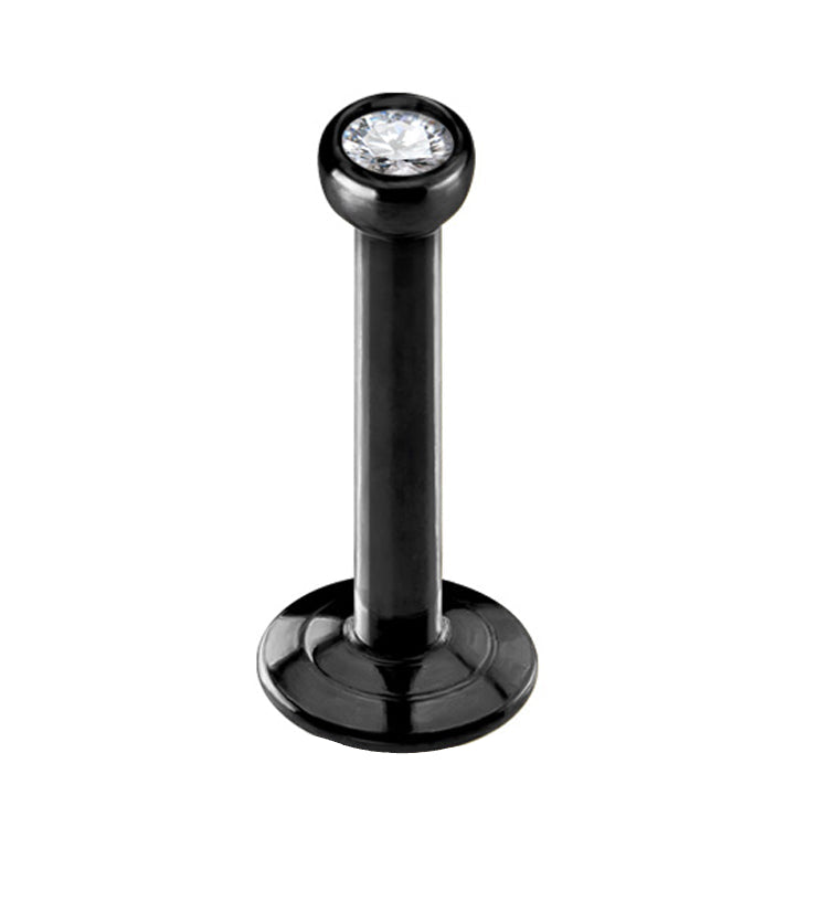 Black PVD CZ Stainless Steel Internally Threaded Labret