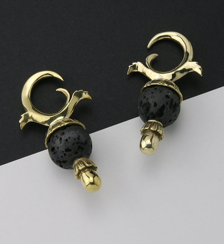 Black Lava Stone Totum Ear Weights
