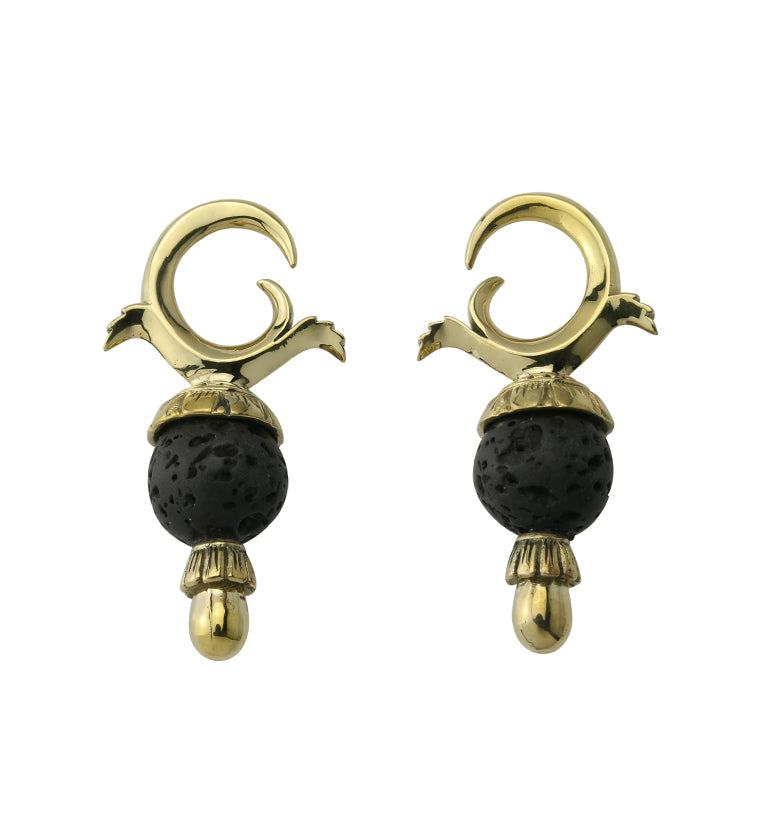 Black Lava Stone Totum Ear Weights