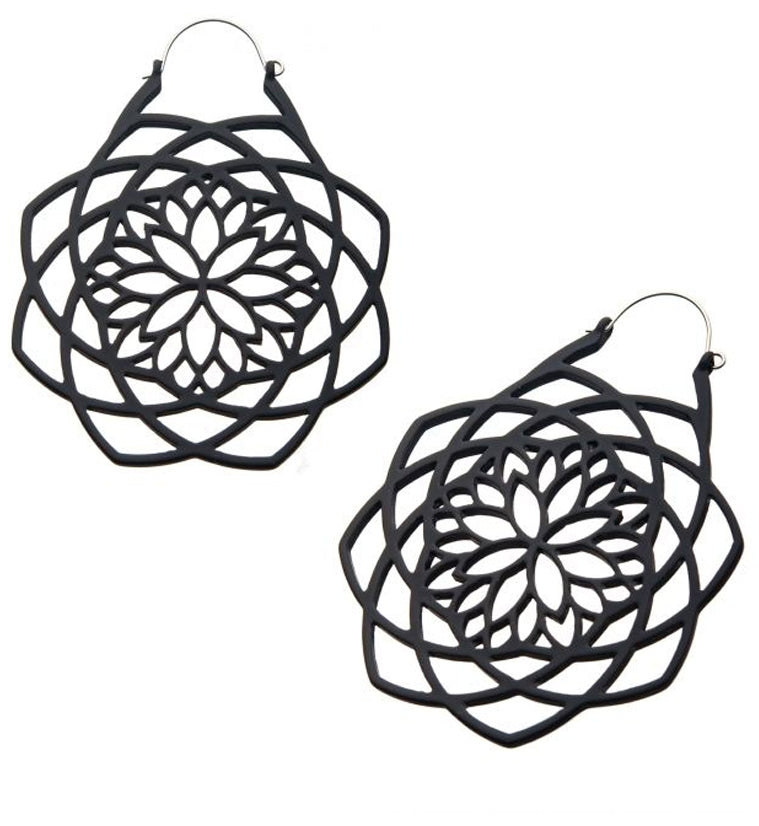 20G Black Mandala Plug Hoops