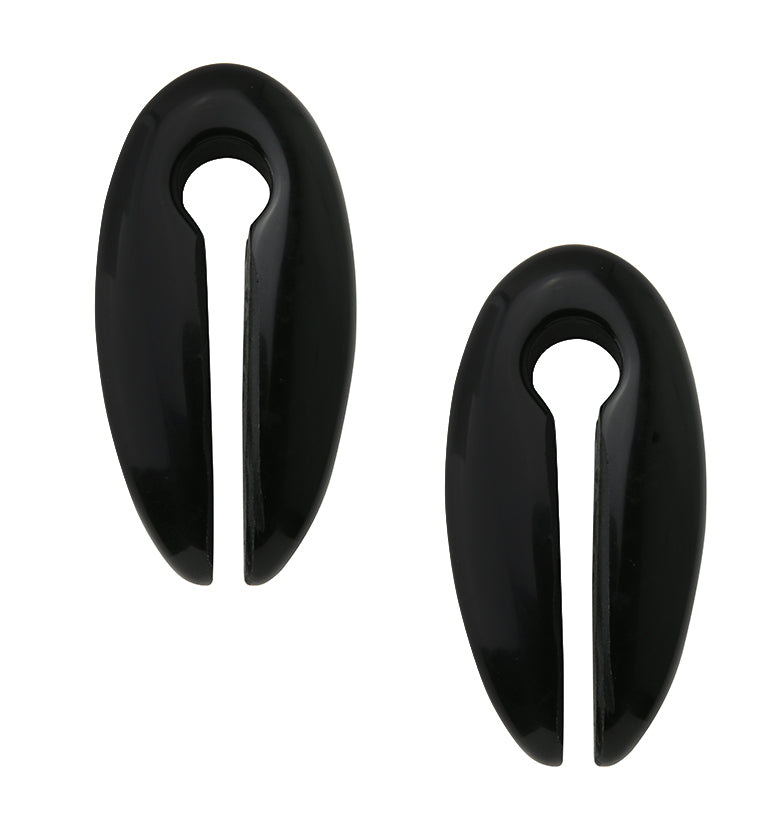 Black Obsidian Stone Keyhole Ear Weights