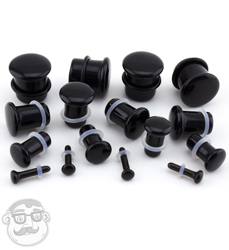 Black Obsidian Single Flare Stone Plugs