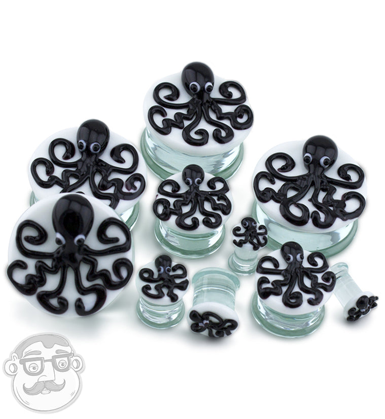 Black Octopus Glass Plugs