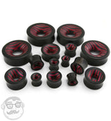 Black & Pink Wood Skateboard Concave Tunnel Plugs