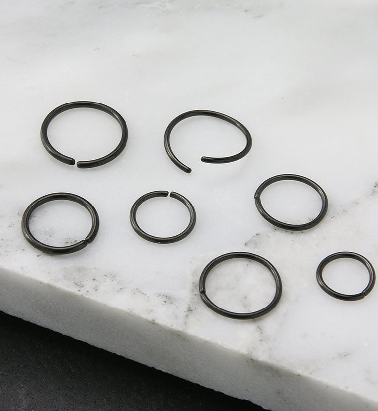 Black PVD Annealed Seamless Hoop Ring