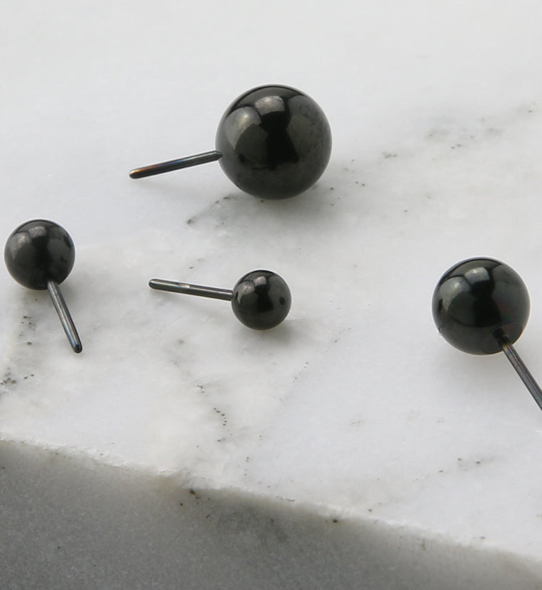 Black PVD Ball Titanium Threadless Top