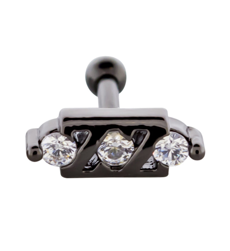 Black PVD Camber CZ Cartilage Barbell