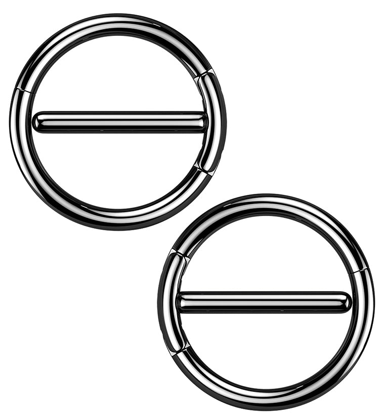 Black PVD Circlet Stainless Steel Nipple Clicker Ring