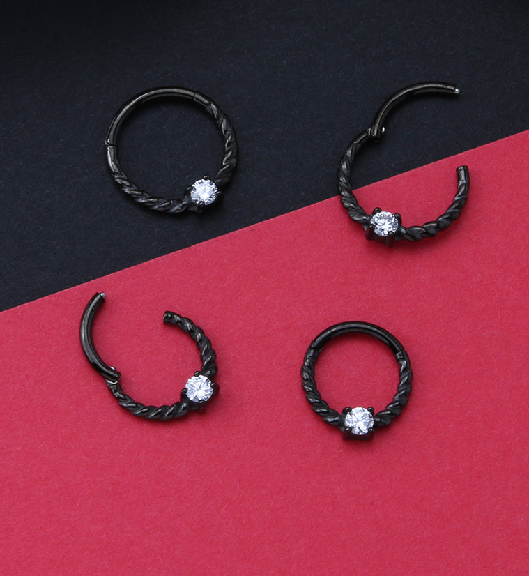 Black PVD Coil Hinged Segment Ring