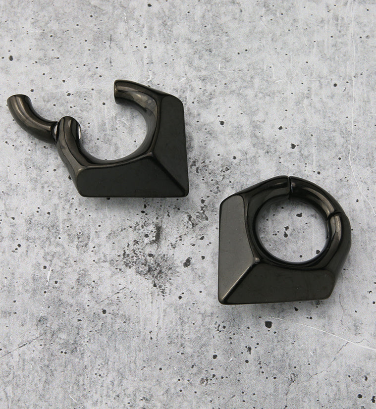 Black PVD Cusp Hinged Ear Weights