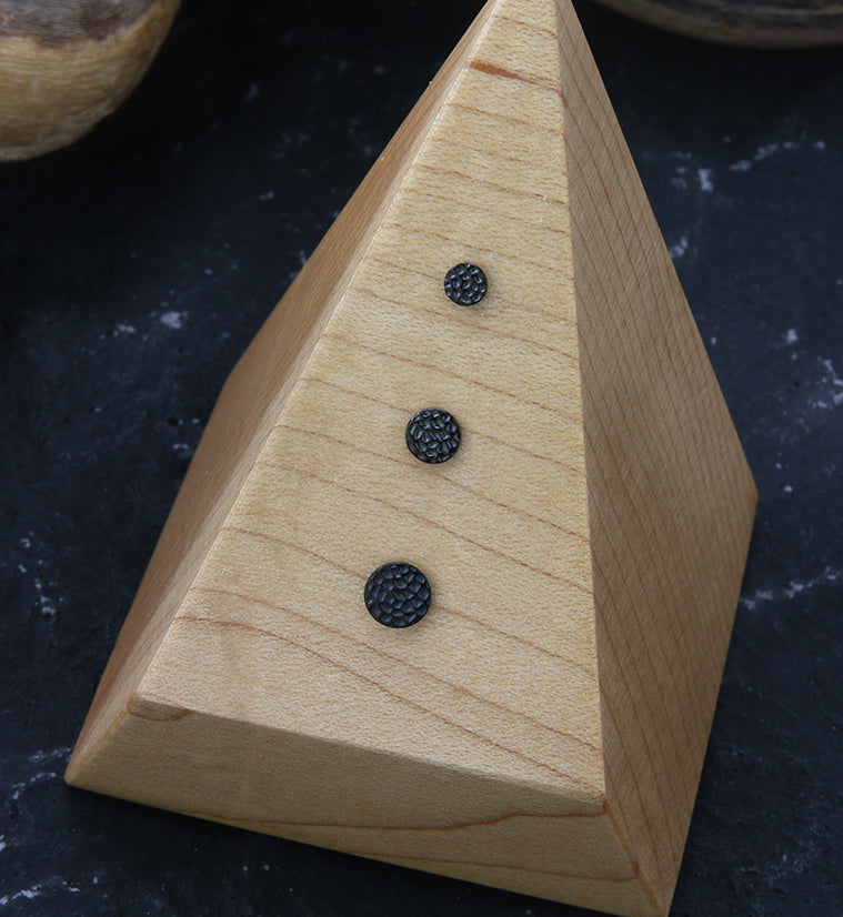 Black PVD Hammered Disk Threadless Titanium Top