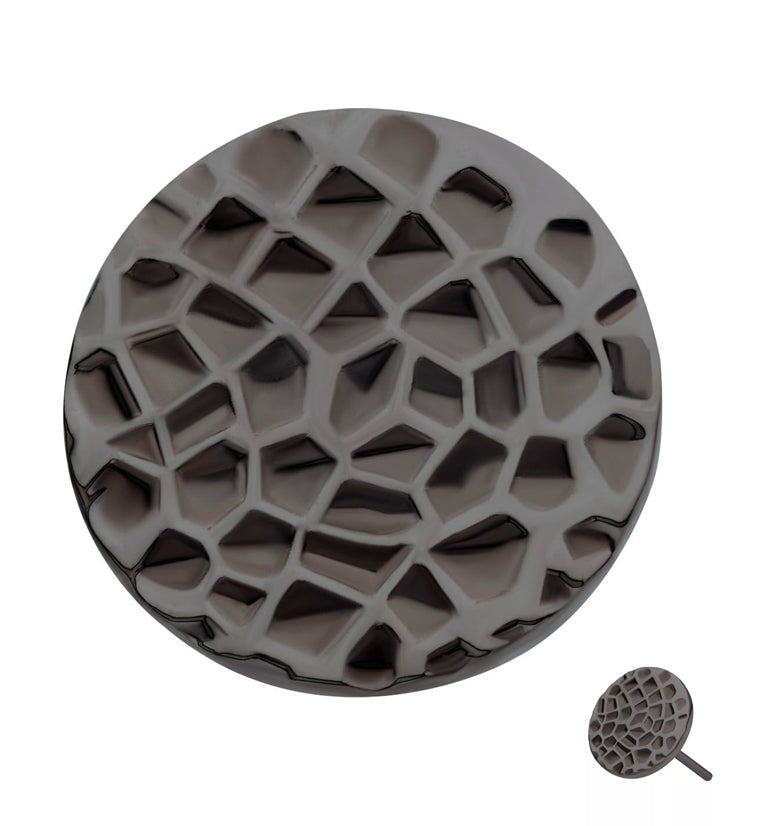 Black PVD Hammered Disk Threadless Titanium Top