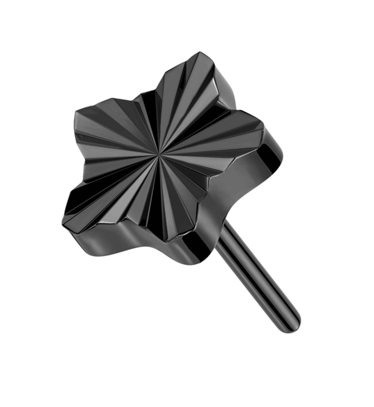 Black PVD Retro Star Threadless Titanium Top