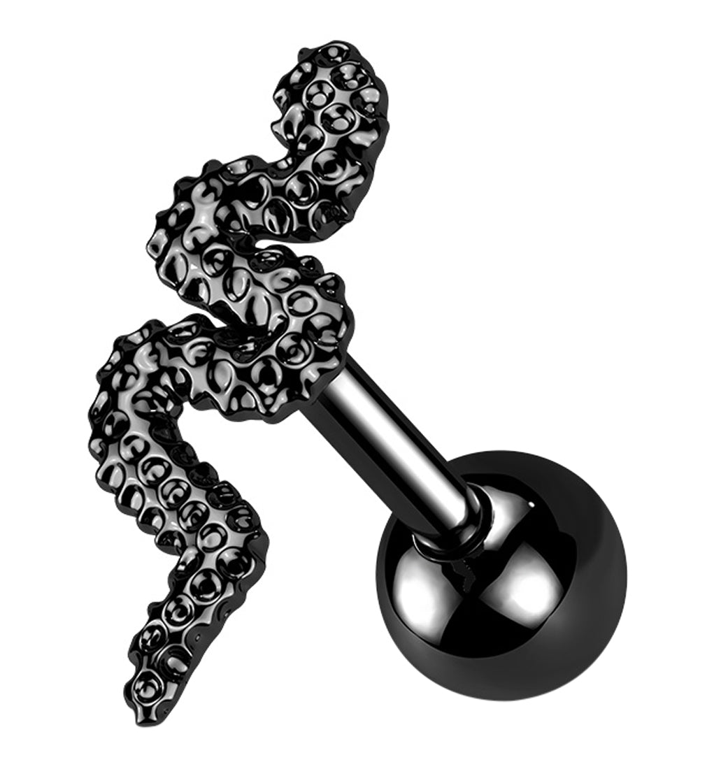 Black PVD Snake Cartilage Barbell