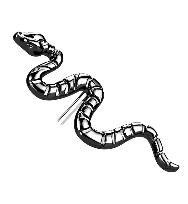 Black PVD Snake Threadless Titanium Top