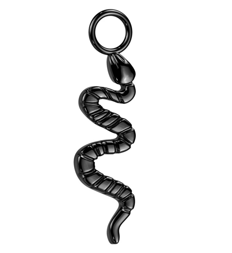 Black PVD Snake Titanium Charm