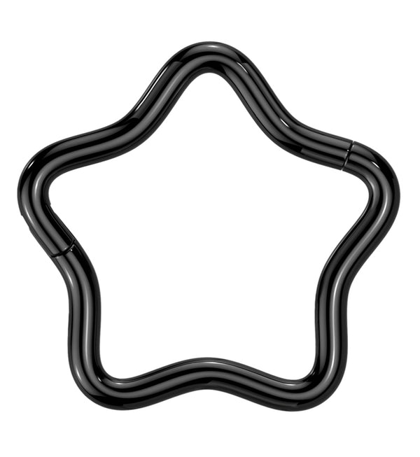 Black PVD Star Titanium Hinged Segment Ring