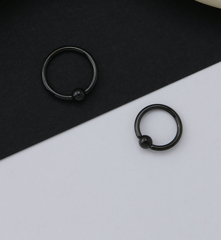 Black PVD Titanium Captive Bead Ring
