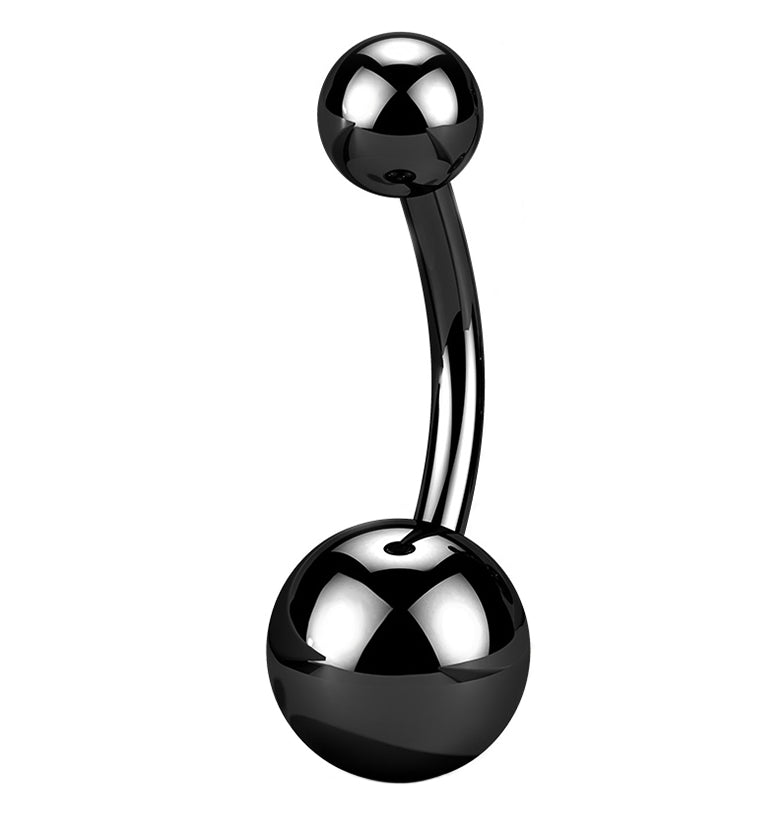 Black PVD Titanium Internally Threaded Belly Button Ring