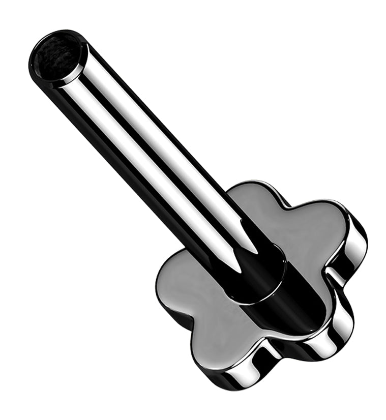 Black PVD Titanium Threadless Flower Back Labret (Back Only)