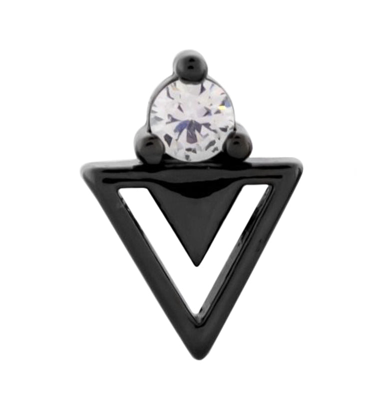 Black PVD Triangle Cut CZ Cartilage Barbell