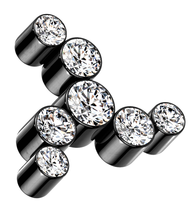 Black PVD Whirl CZ Titanium Internally Threaded Top