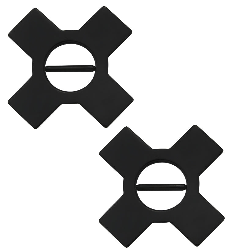 Black PVD X Effect Hinged Nipple Clicker