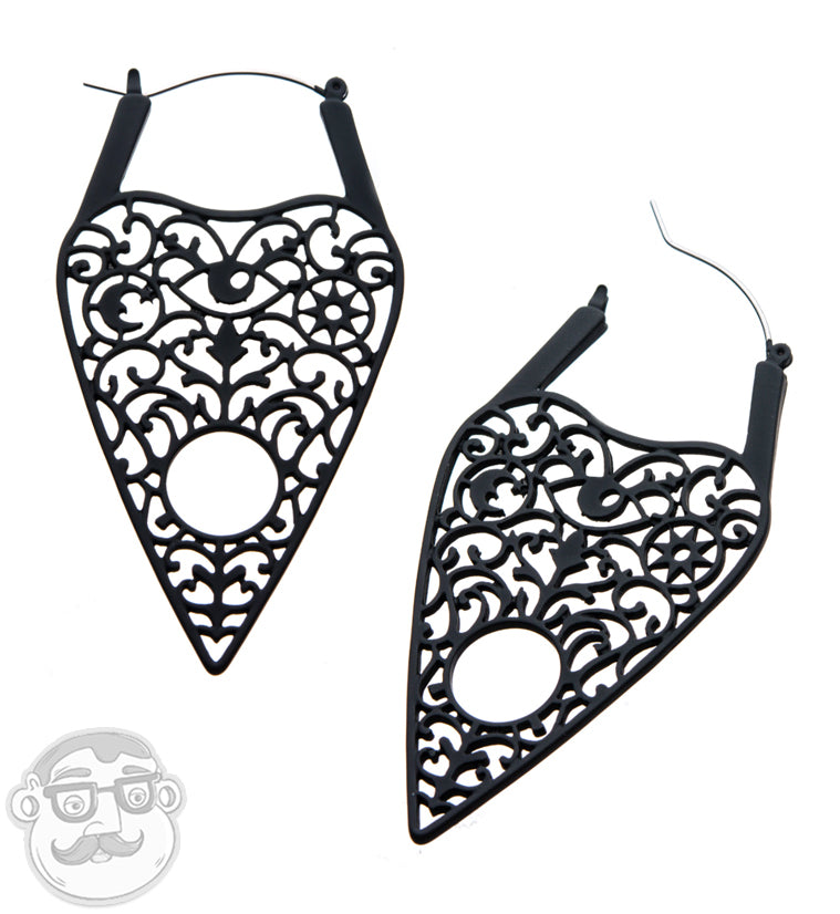 Black Spade Plug Hoops