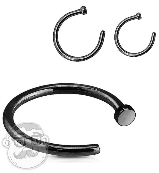 Black Stainless Steel Nose Hoop Ring