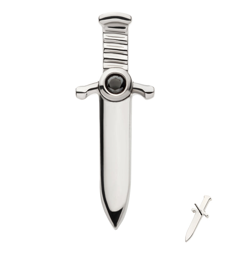 Blade Black CZ Threadless Titanium Top