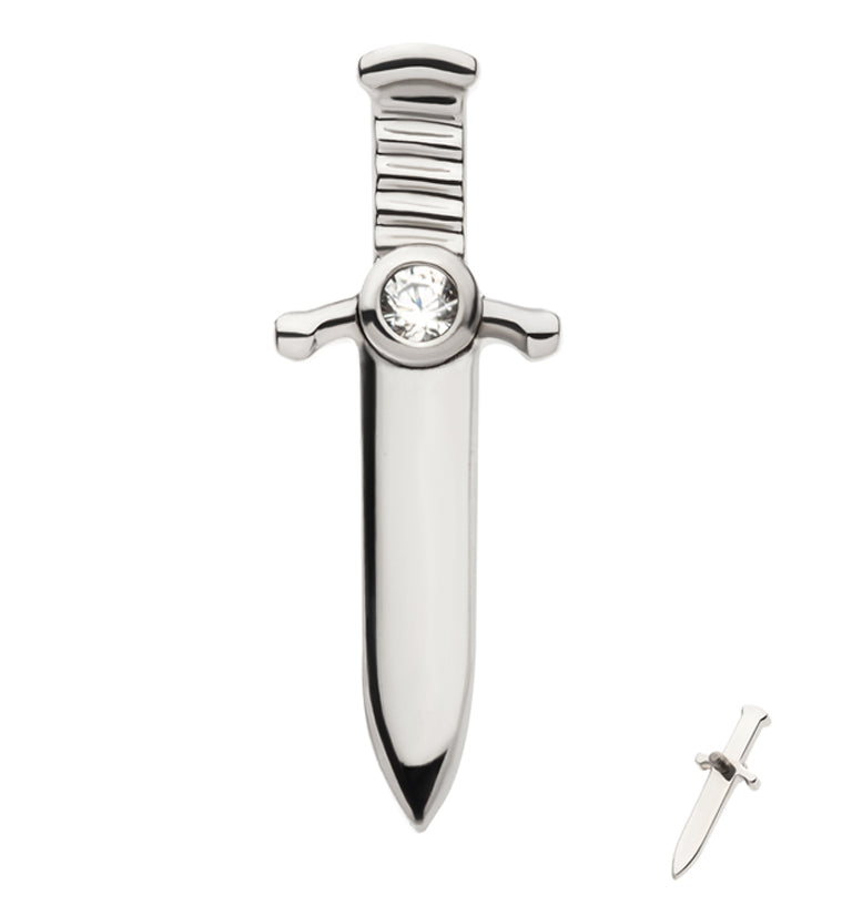 Blade Clear CZ Internally Threaded Titanium Top