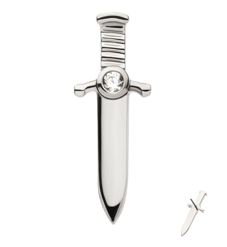 Blade Clear CZ Threadless Titanium Top