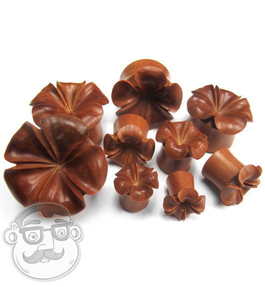 Hawaiian Flower Wood Plugs