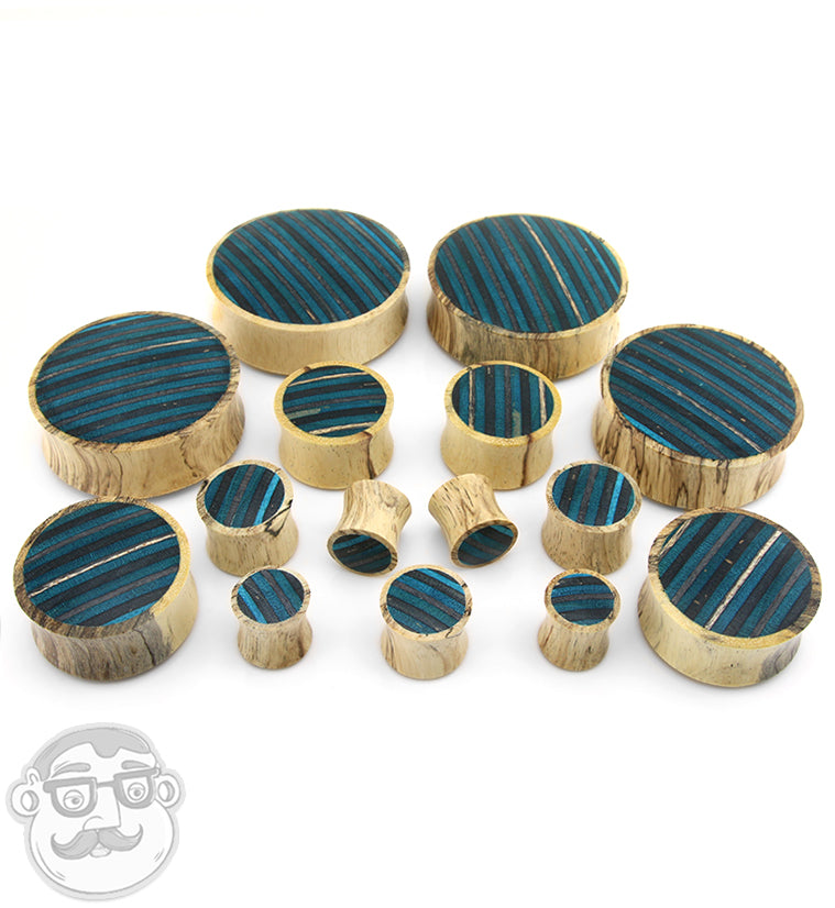 Black & Blue Wood Skateboard Plugs