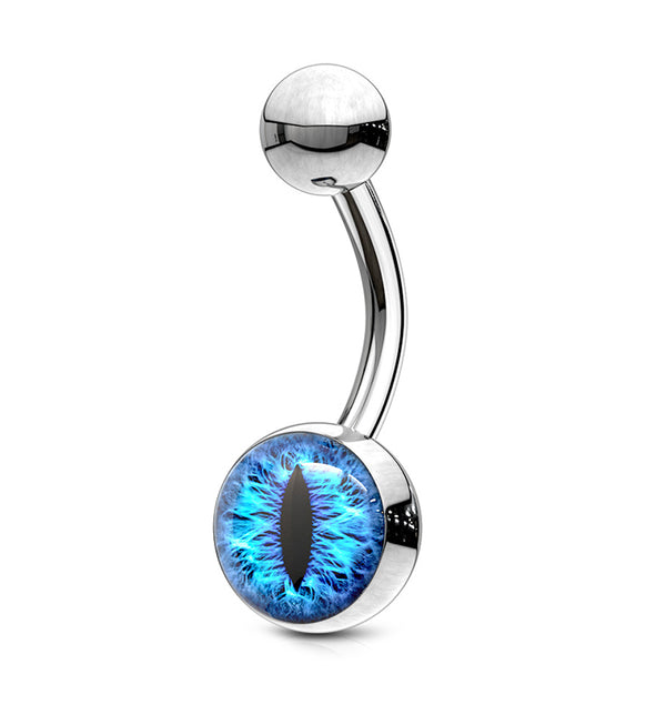 Blue Cat's Eye Belly Button Ring