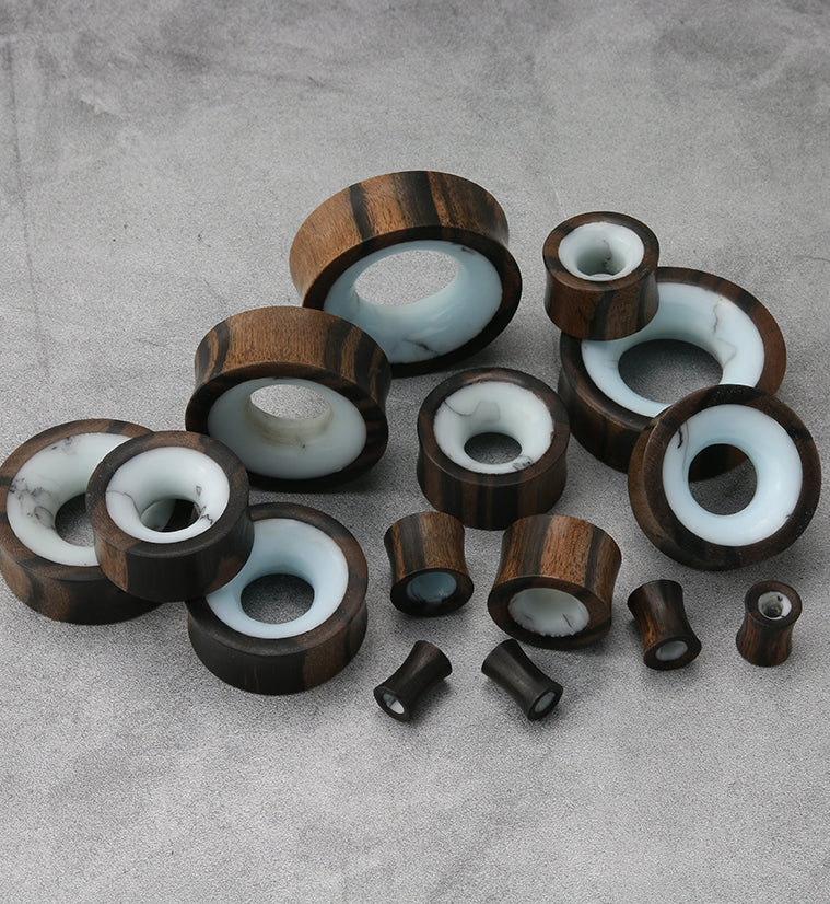 Sky Blue/White Resin Concave Wooden Tunnels