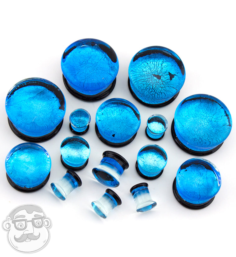 Blue Dichroic Glass Plugs
