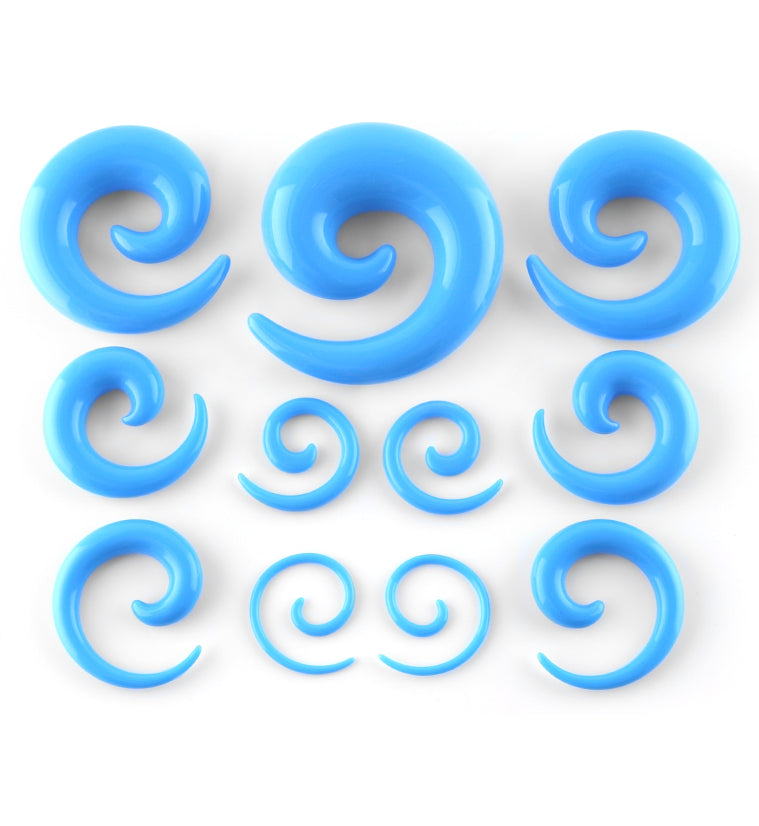 Light Blue Acrylic Spirals