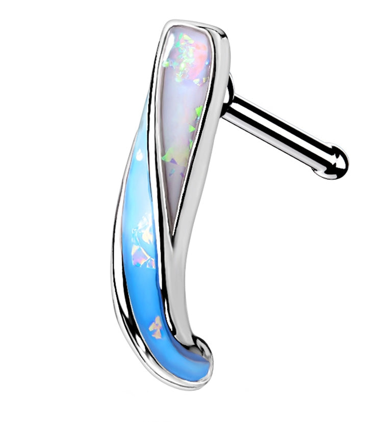 Size 20G Length: 1/4" (6mm) 316L stainless steel post **Brass curve design. Brass is not meant for long term wear May oxidize under extreme moisture conditions