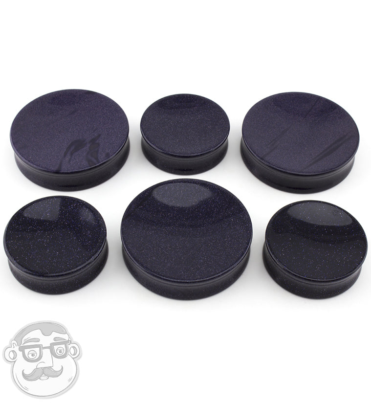 Blue Goldstone Glass Plugs