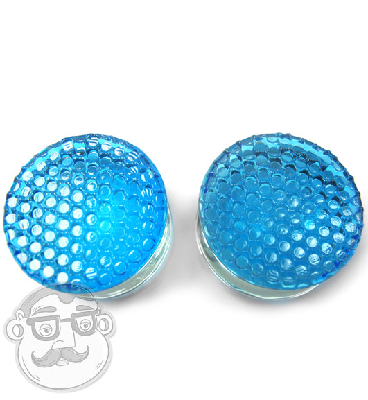 Blue Glass Ear Gauges