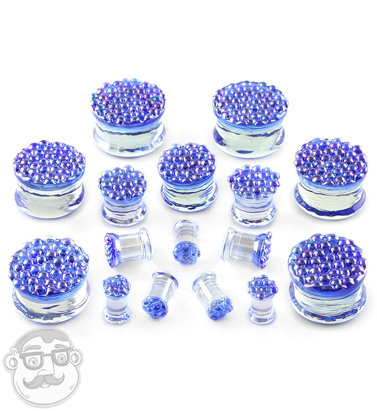 Black Iridescent Glass Plugs