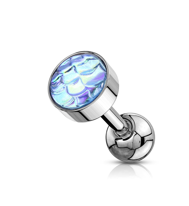 16G Blue Mermaid Scale Cartilage Barbell