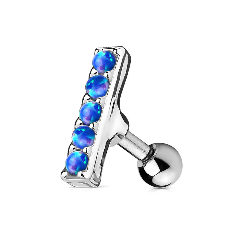 16G Blue Opal Rail Cartilage Barbell