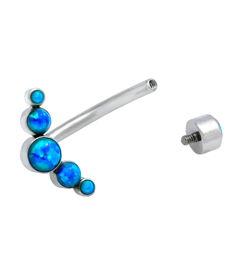 Blue Opal Cluster Belly Button Ring